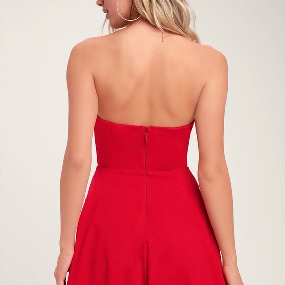 lulus Elegant Red Strapless Dress - Picture 8 of 8